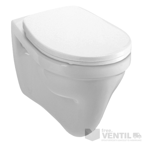 Alföldi Saval 2.0 fehér színű, hátsó kifolyású, lapos öblítésű, falra szerelhető WC csésze