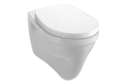 Alföldi Saval 2.0 fehér színű, hátsó kifolyású, lapos öblítésű, falra szerelhető WC csésze