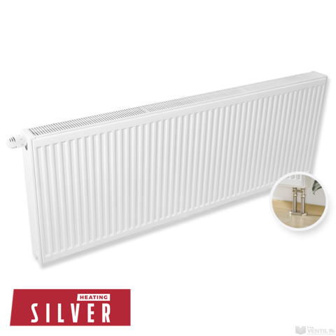 Silver UNI radiátor szelepes 22K 600x2200 Jobb-bal forgatható, beépített szelepes, alsó bekötési pont, ajándék egységcsomag