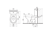 Kolo Idol monoblokkos WC szett (alsós mélyöblítésű WC csésze + kerámia WC tartály)