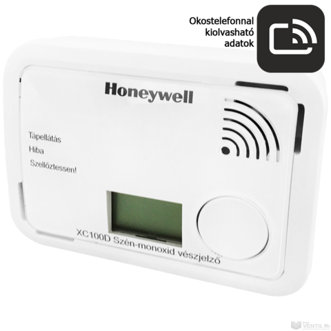 Honeywell XC100D-HU-A szénmonoxid riasztó, okostelefonnal kiolvasható adatok